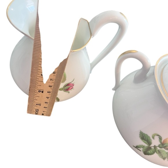 Vintage Large Limoges Rose Botanical Cream and Sugar Set - Picture 11 of 13